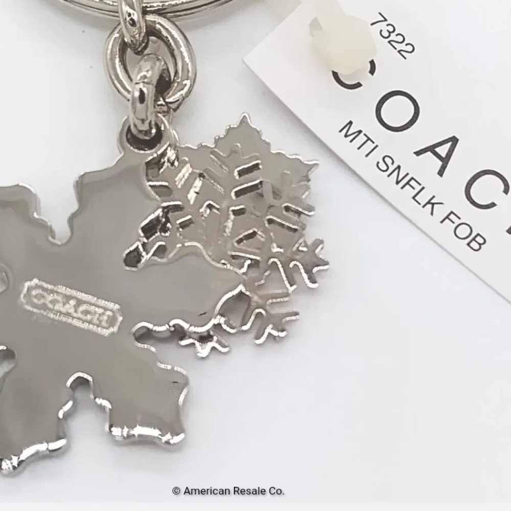 COACH Vintage Red Multi Snowflake Fob Purse Charm NWT #7322 - Picture 5 of 5